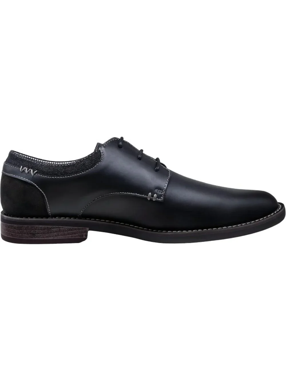 Men's Dark Black Faux Leather Casual Dress Shoes Retro Business Classic